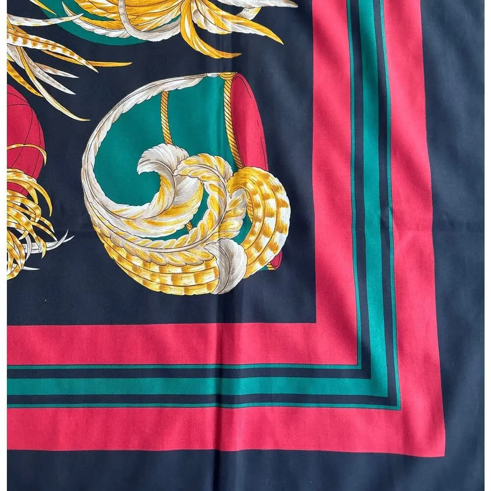 Silk Scarf with vintage hats motif 34